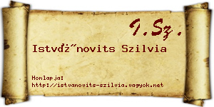 Istvánovits Szilvia névjegykártya